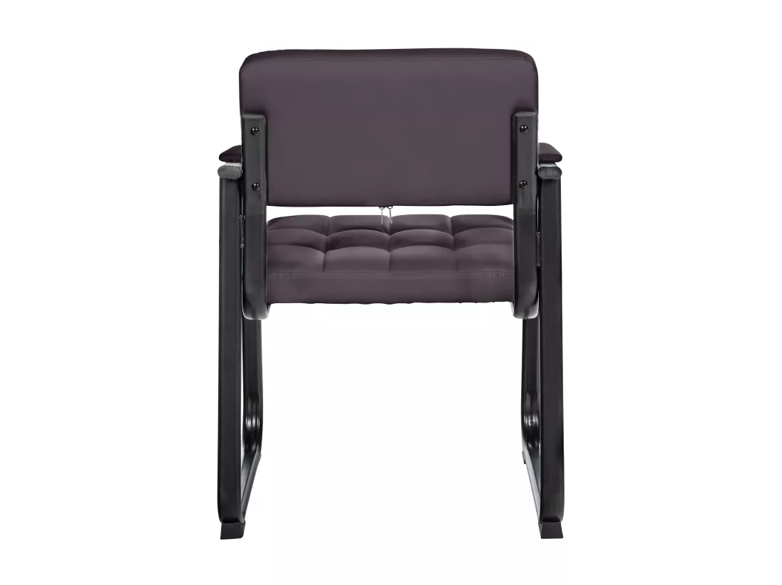Chaise gondole - Similicuir & Métal noir mat - Marron - Canada B