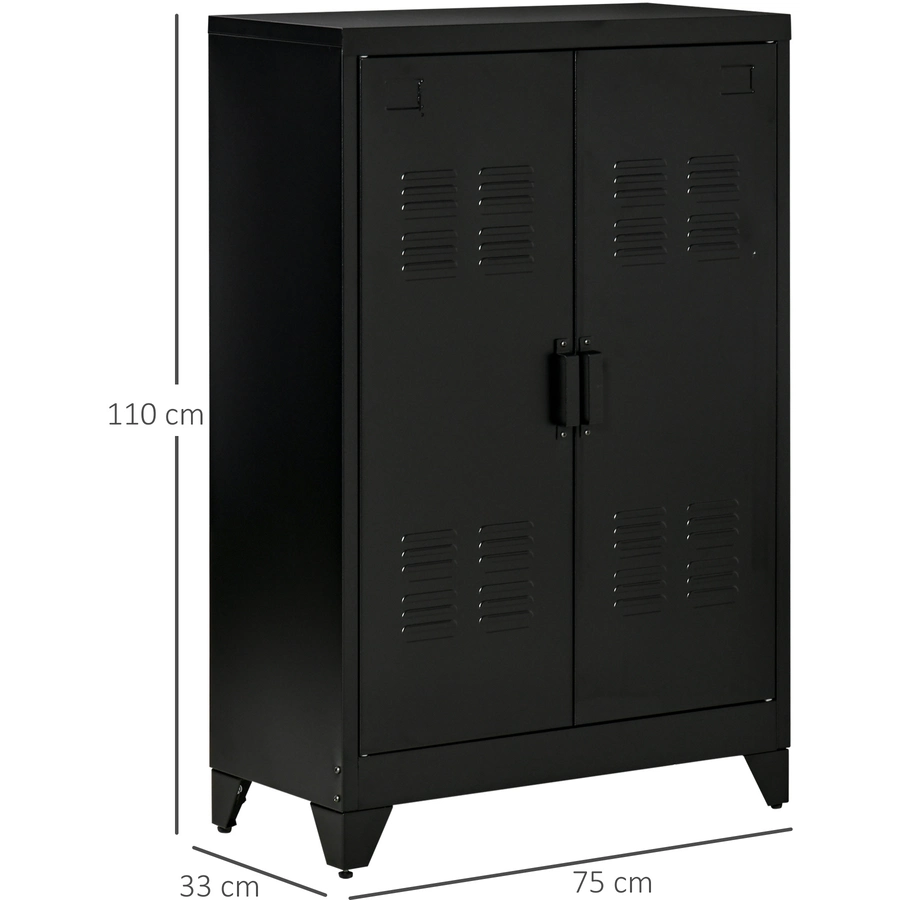HOMCOM Schrank mit industriellem Design schwarz