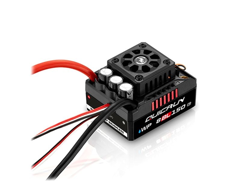 Hobbywing Brushless Regler QuicRun WP8BL150 G2 150A, 3-6S Wasserdichter Brushless Sensorless ESC für RC-Fahrzeuge im Massstab 1:8