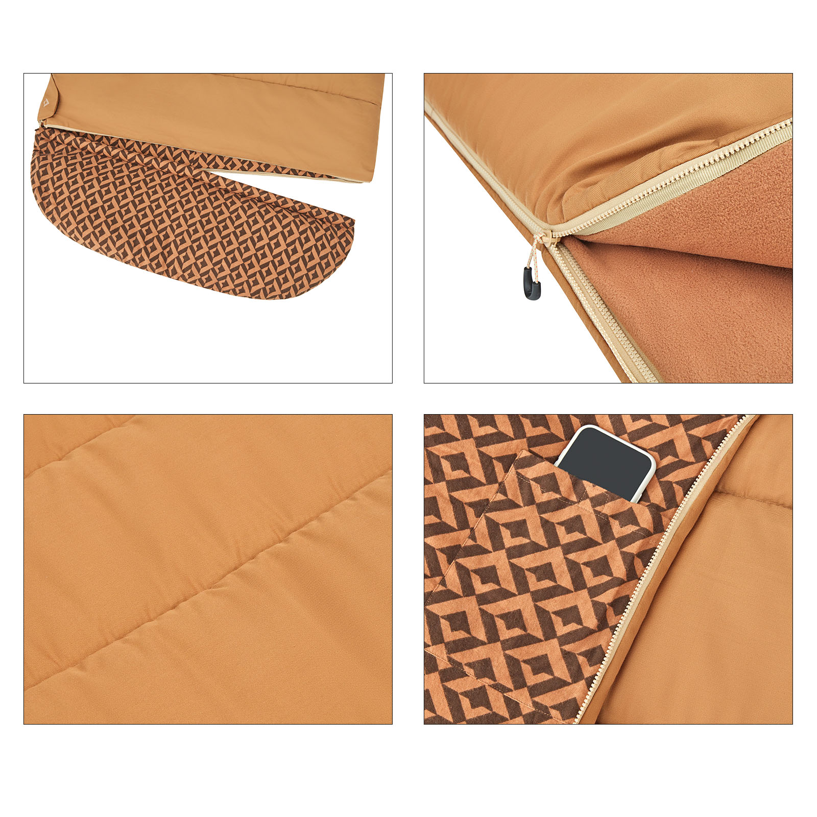 KINGCAMP Deckenschlafsack Forest Winter Schlafsack XL Lang Breit Baumwolle -22°C Variante: 400 g/m²