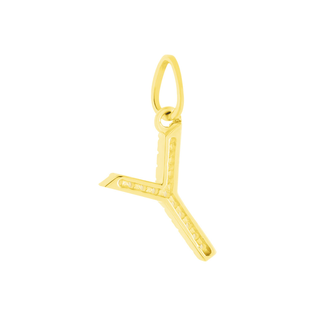 Pendentif Lettre Y Or Jaune Oxyde