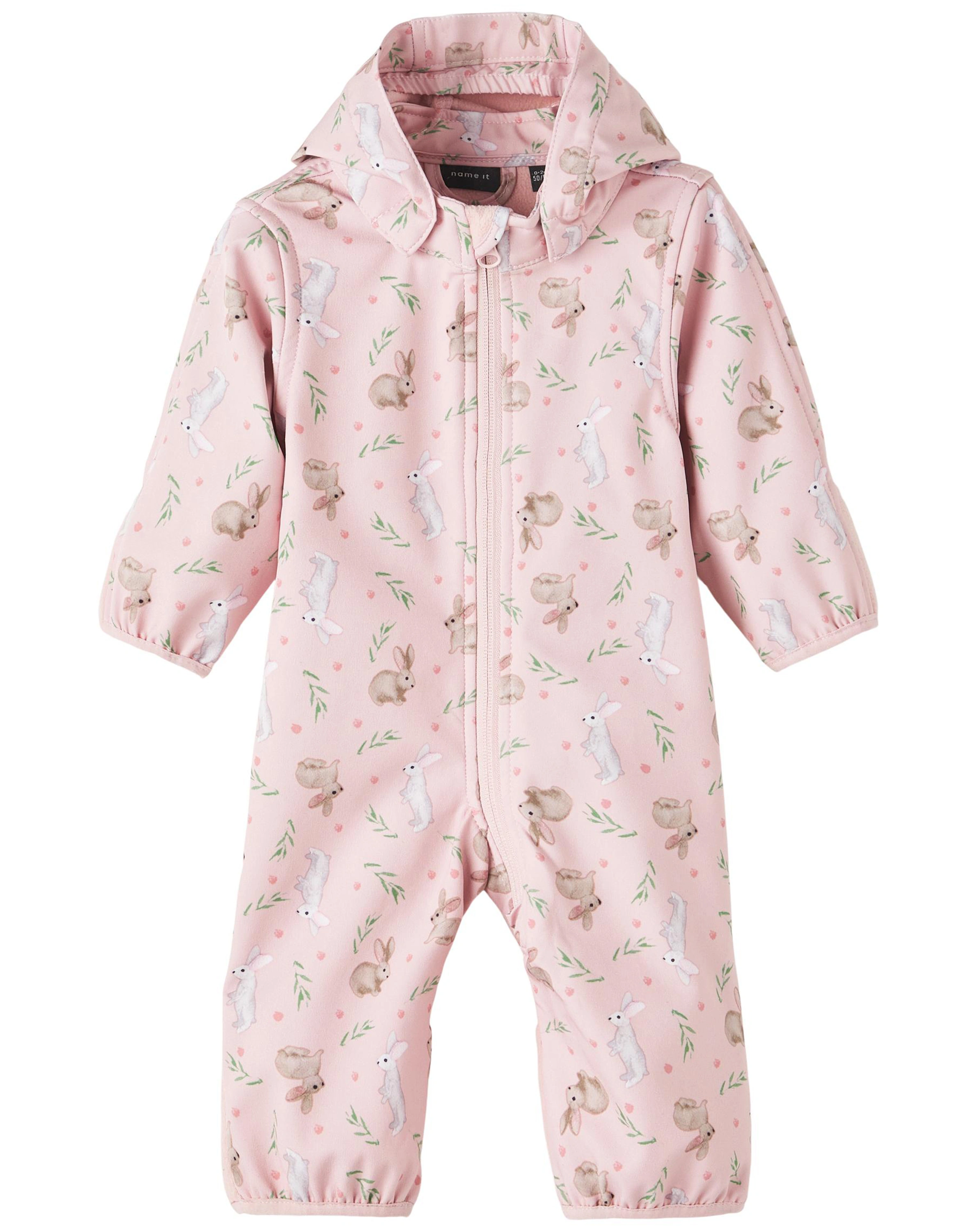 Softshelloverall NBFALFA - SMALL RABBIT in peachskin
