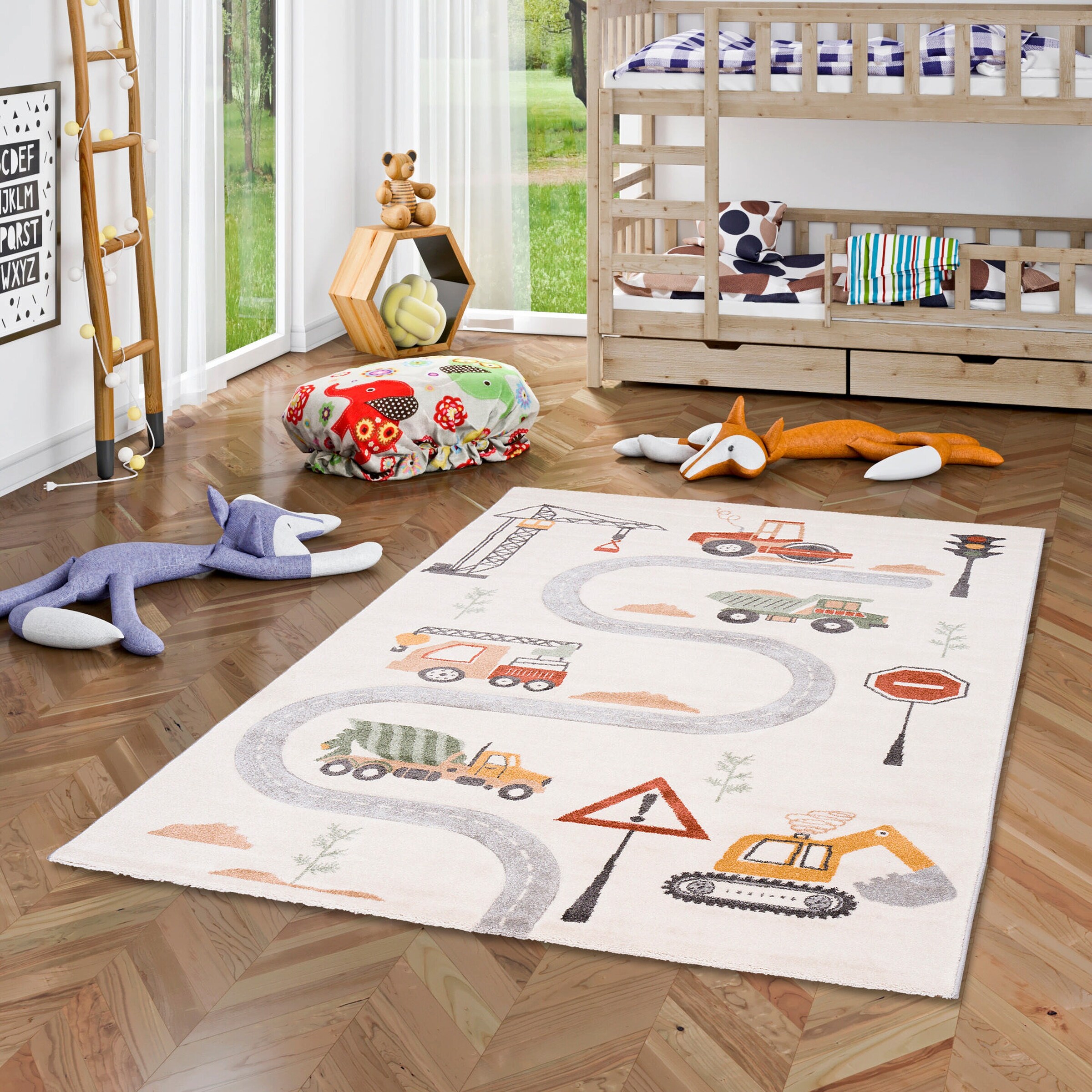 Pergamon Kinder Teppich Maui Kids Baustelle Bunt - 200x290 cm