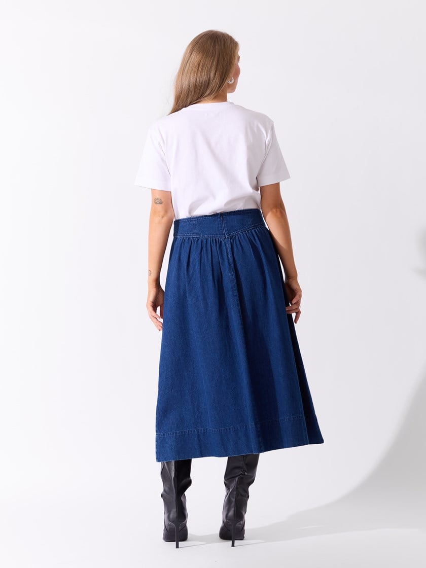 Delta denimskjørt Stonewashed