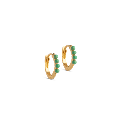 ENAMEL Copenhagen Paula Hoops, Guld/Grøn