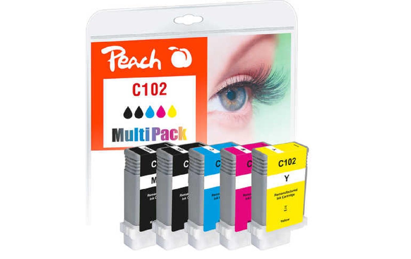 Tinte Canon PFI-102 BK, MBK, C, M, Y<br>Druckerpatronen: 1 x Schwarz, 1 x Mattschwarz , 1 x Cyan, 1x Magenta, 1x Gelb