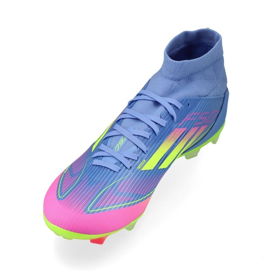 adidas F50 League Mid FG/AG Celestial Victory - Blue Fusion/Lucid Lemon/Lucid Pink Femme