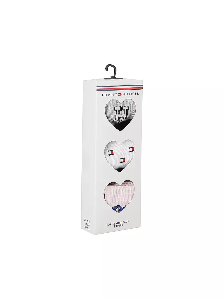 TOMMY HILFIGER Baby Socken 3er Pkg. pink hellgrau