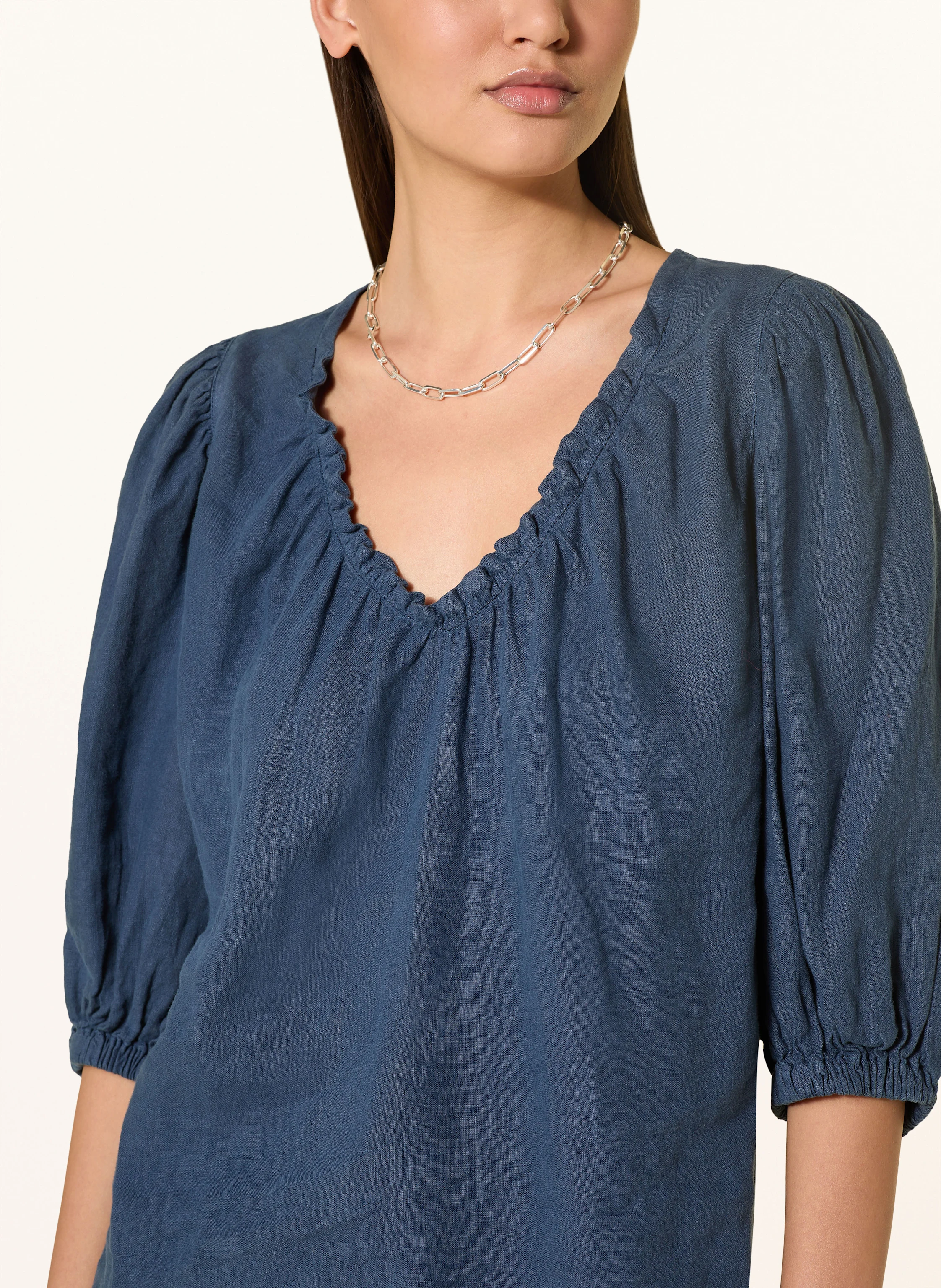 MOS MOSH Blusenshirt MMTAISSA aus Leinen mit 3/4-Arm