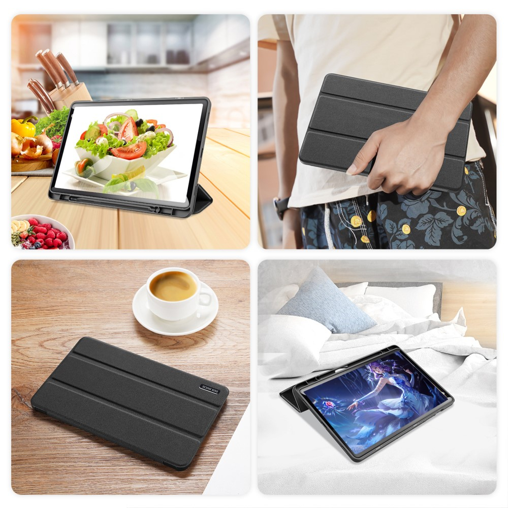 Samsung Galaxy Tab S9 Tasche Smart Cover Hülle Stoff Design mit S-Pen Halterung - Schwarz