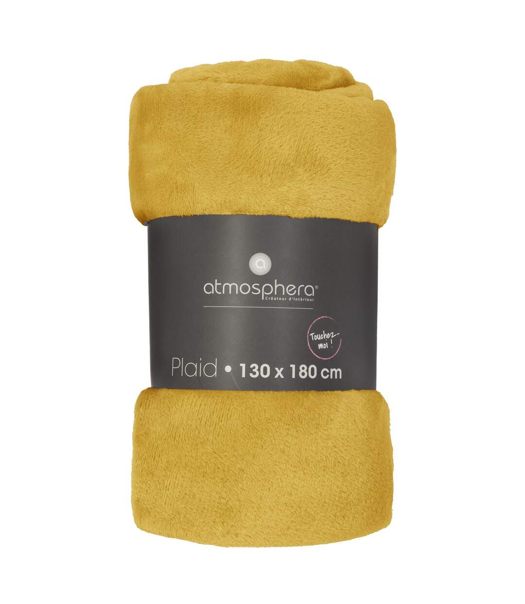 Grand plaid en Flanelle uni - 180x130 cm - Jaune Ocre