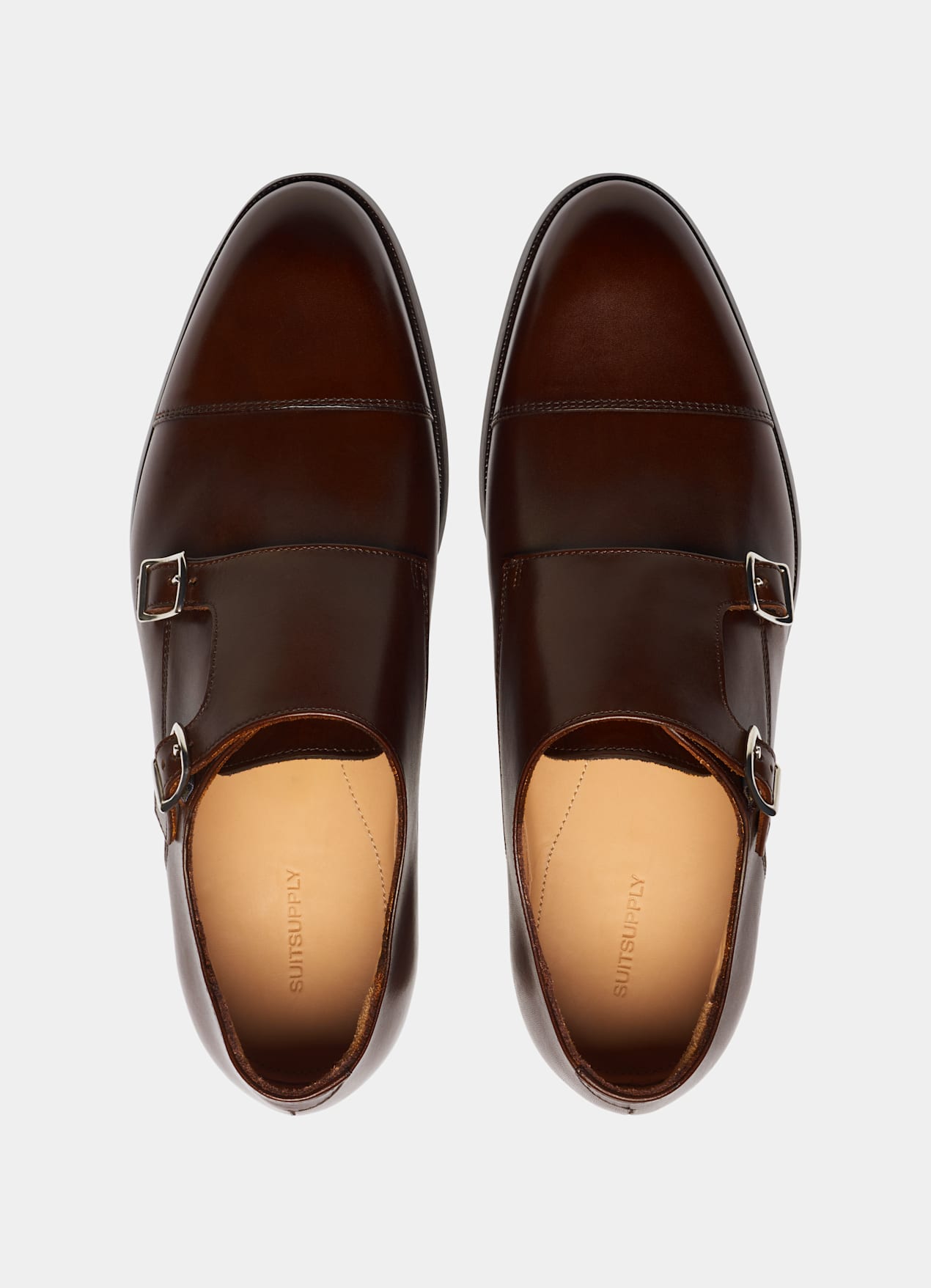 Chaussures double boucle marron