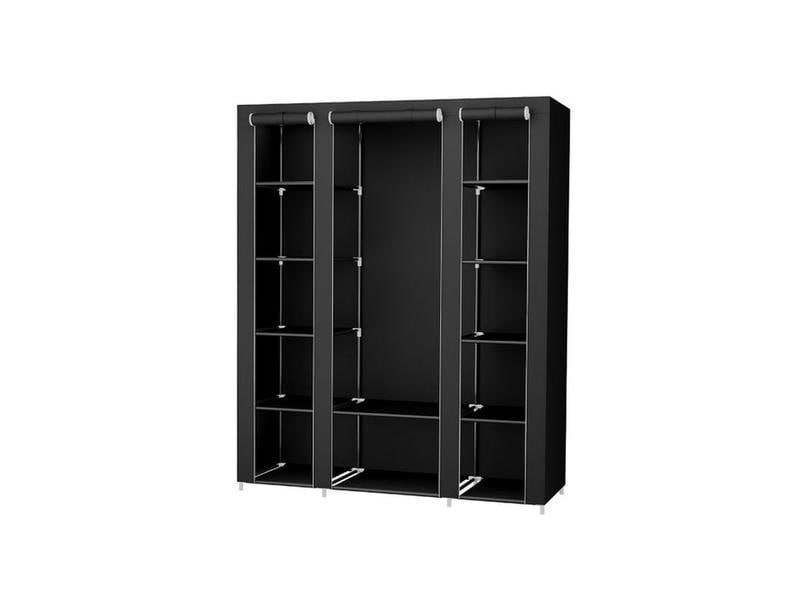 Songmics Regal mit hochrollbaren Türen Schwarz Kleiderschrank