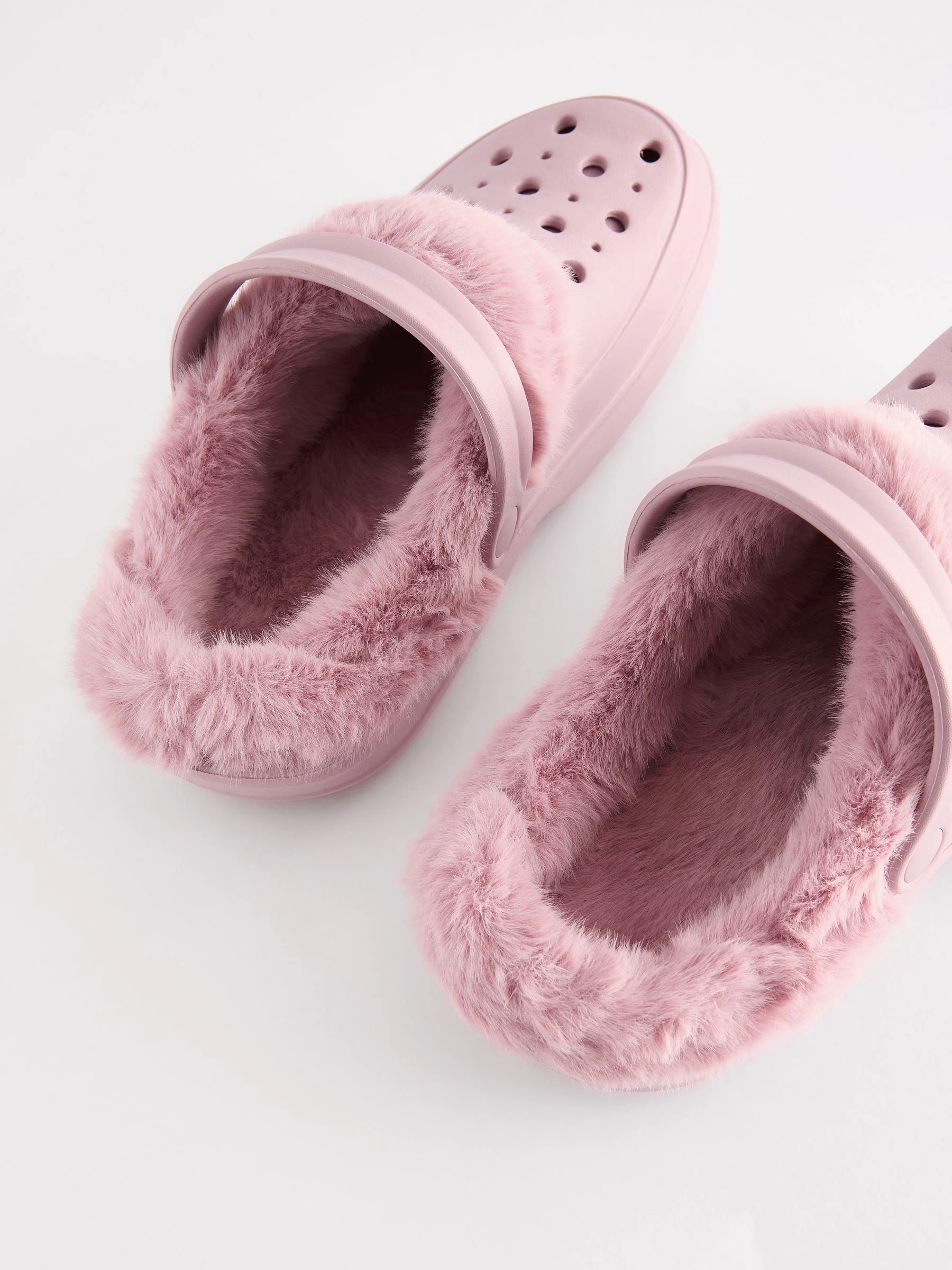 Roze - Met imitatiebont gevoerde damespantoffels