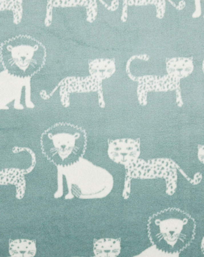 Babydecke LÖWE & LEOPARD (75x100) in mint