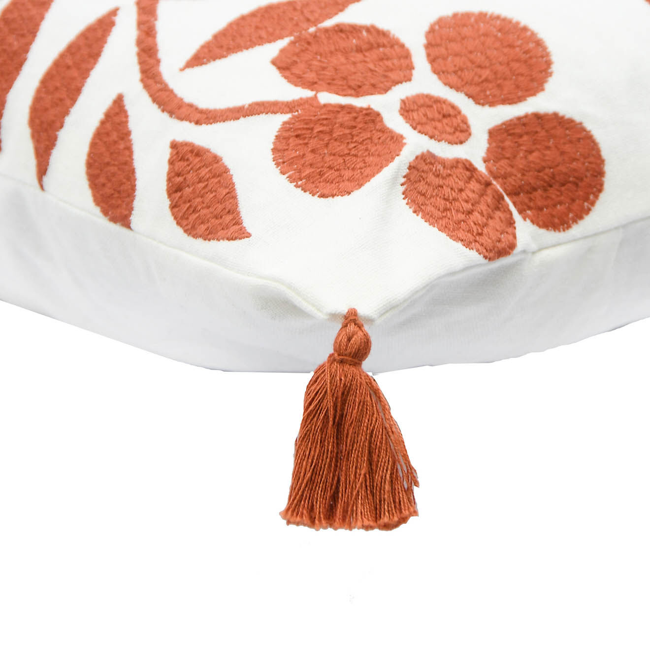 Febronie Housse de coussin Matisse brodée brique - 50x30 cm