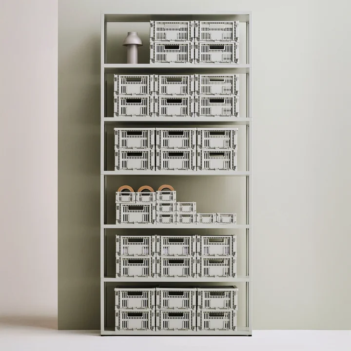 HAY - Colour Crate Korb Mini Oblong, grau, recycled