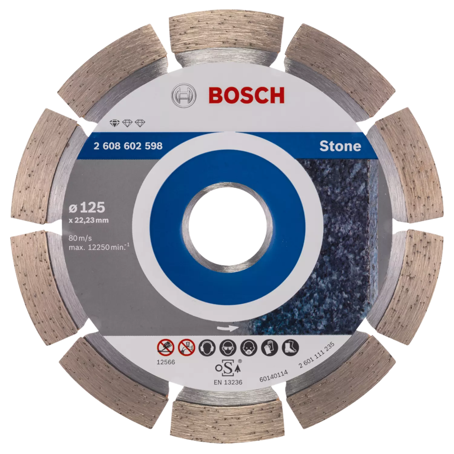 Bosch 2608602598 Standard Diamantdoorslijpschijf - 125 x 22,23 x 1,6mm - steen
