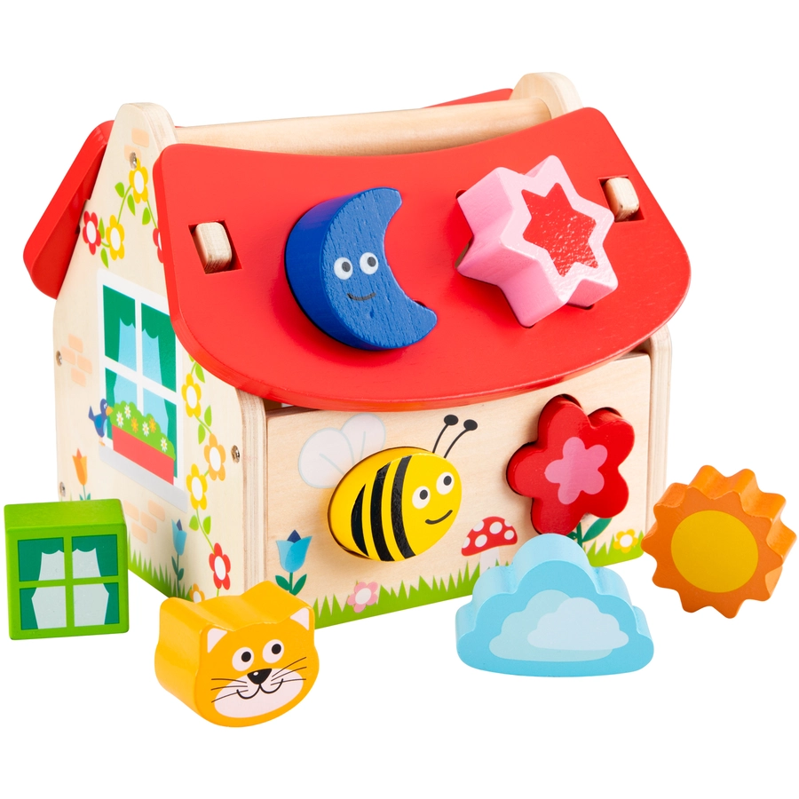 New Classic Toys Sortierspiel Haus 8 Steine bunt