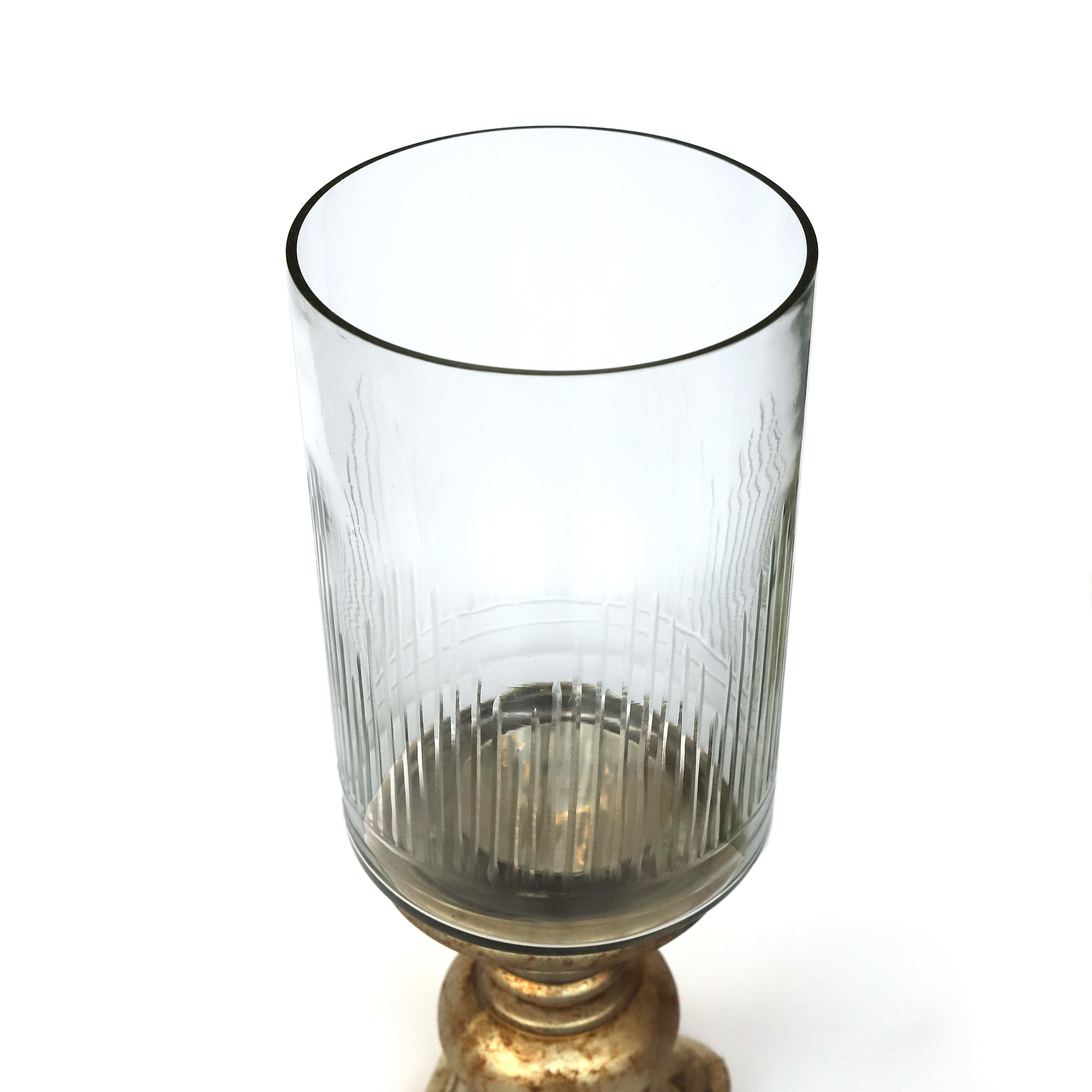 Kerzenhalter 'Olie', antik silber, H 44 cm, Ø 15 cm von fischer's lagerhaus