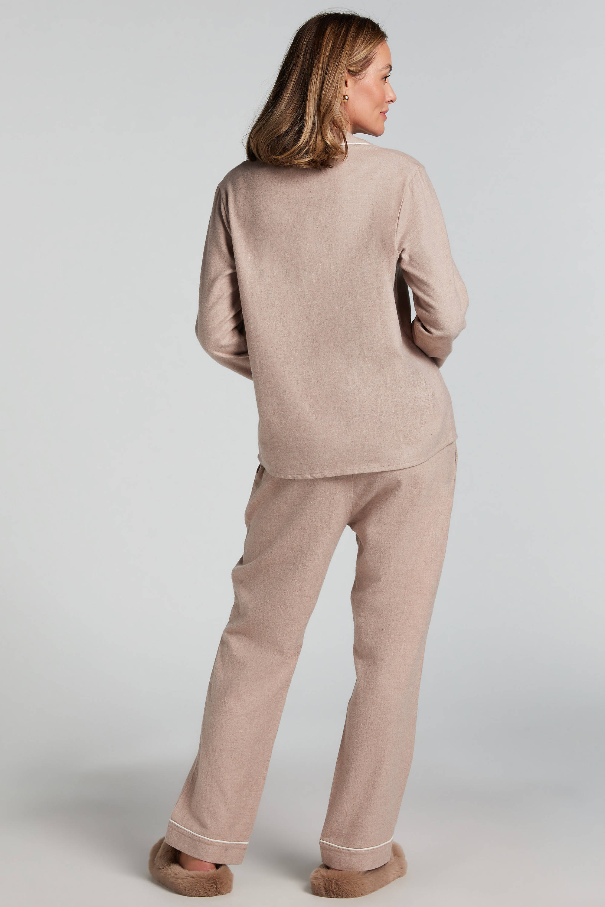 Hunkemöller flanellen pyjamabroek beige