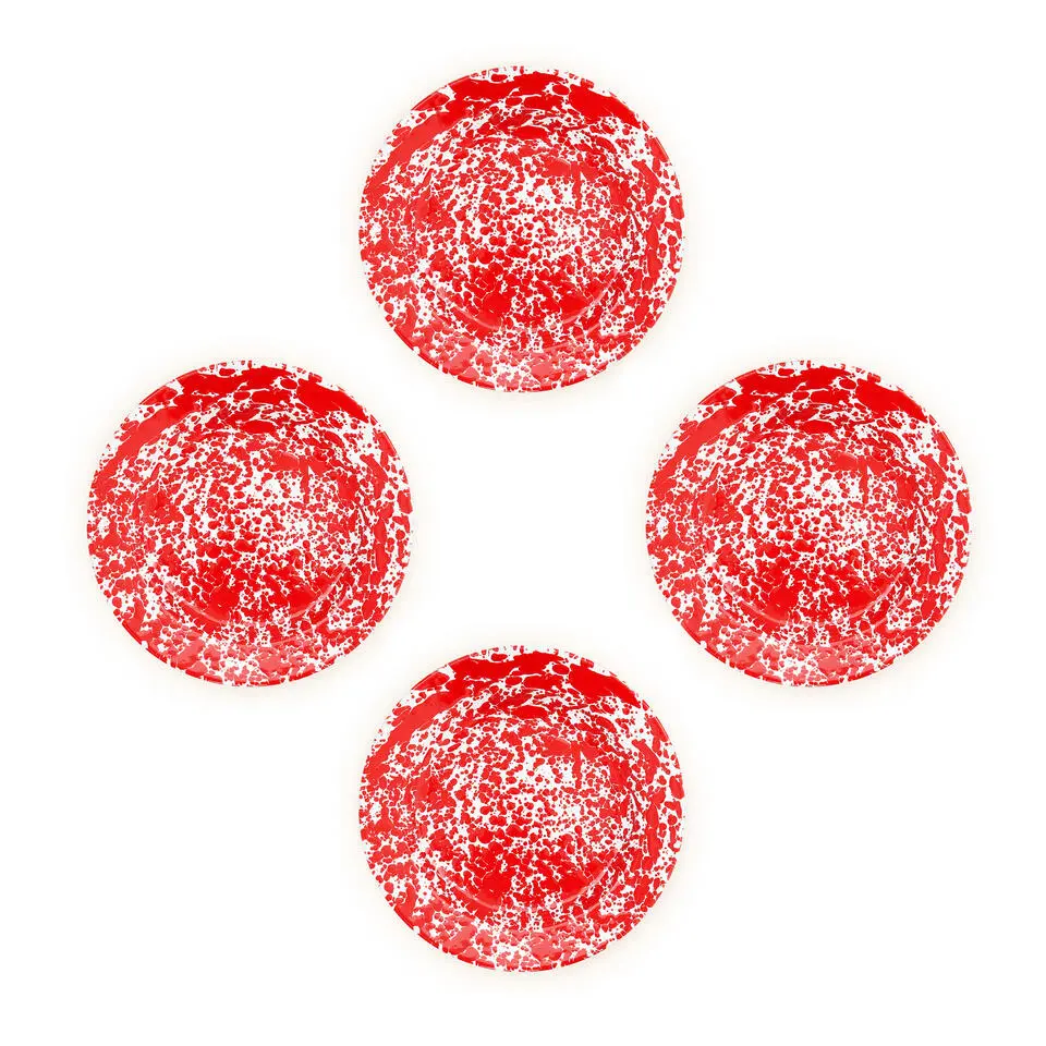 Crow Canyon Home Dinerborden Splatter - Set van 4 - Rood