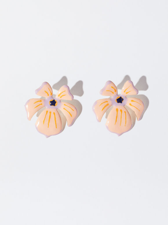 Brincos de Flor - Laranja