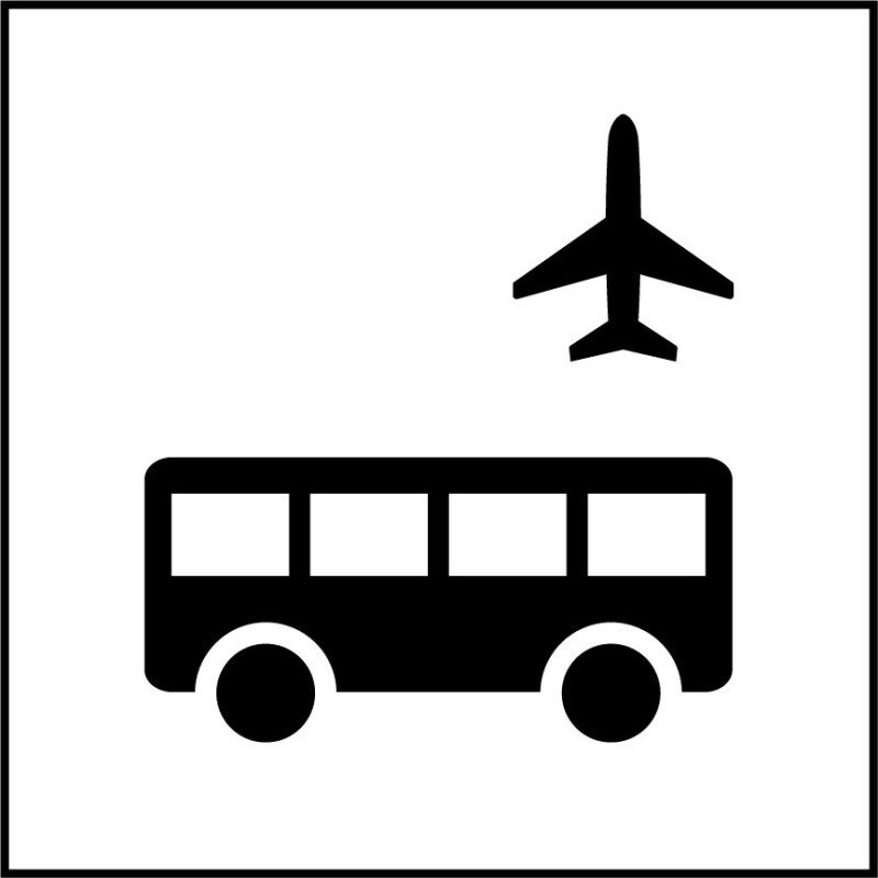 Panneau Autobus d'aéroport - ISO 7001 en Gravoply