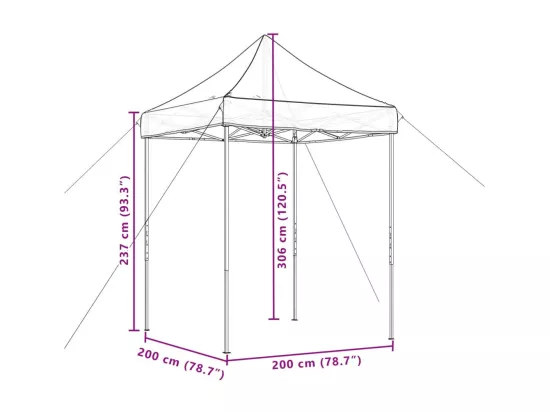 Tente de réception pliable escamotable vert 200x200x306 cm