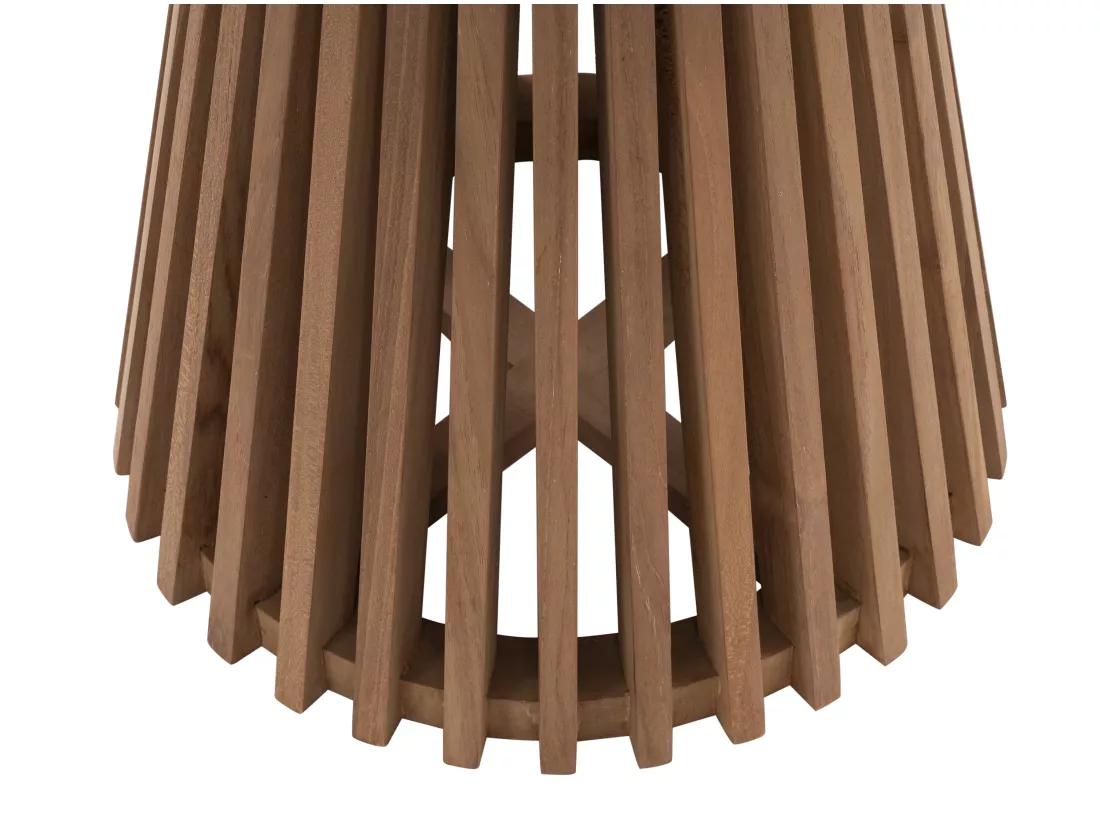 Table d'appoint de jardin en teck D.50 cm - Naturel clair - TRIANI de MYLIA