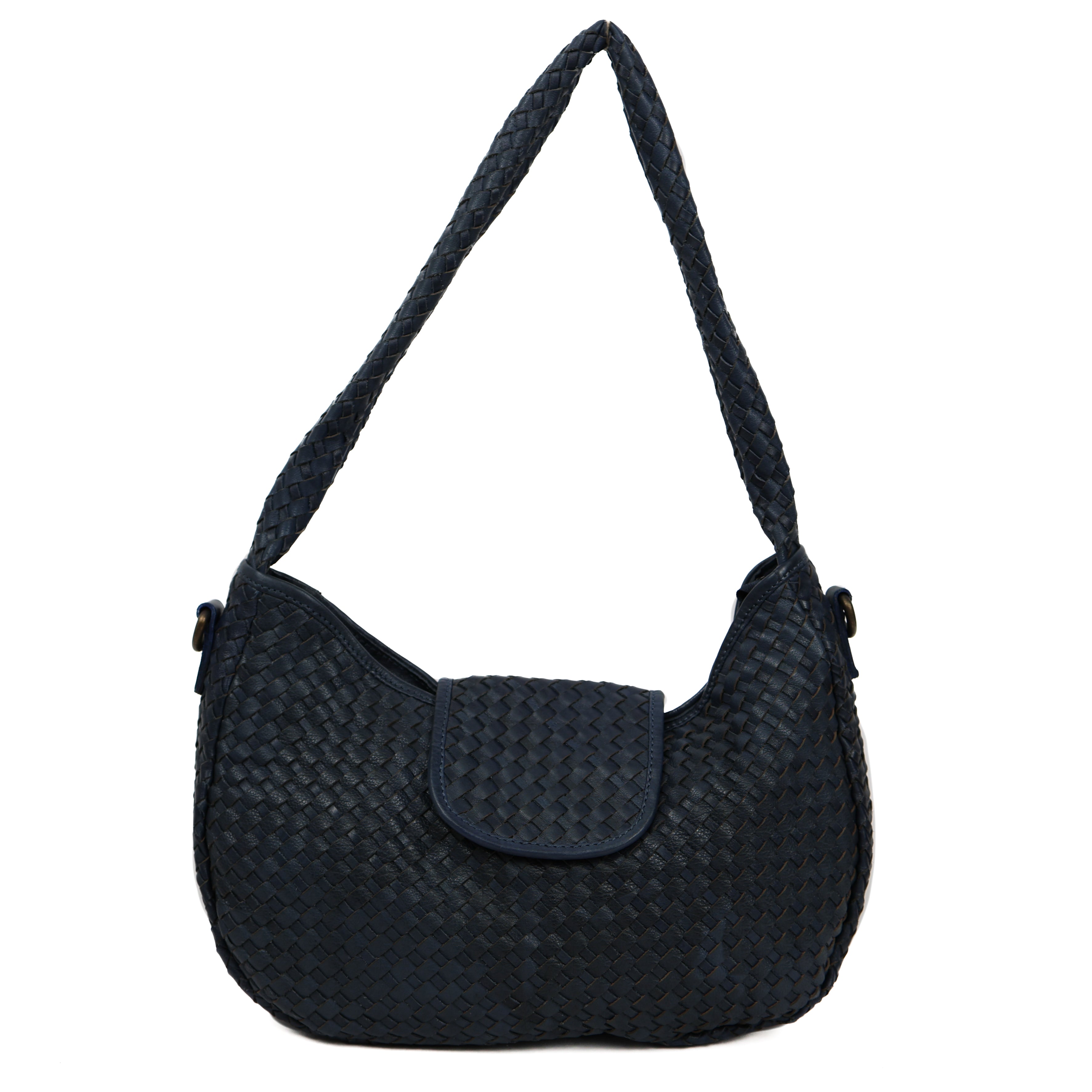 Gevlochten buideltasje 'Amelie' navy Navy