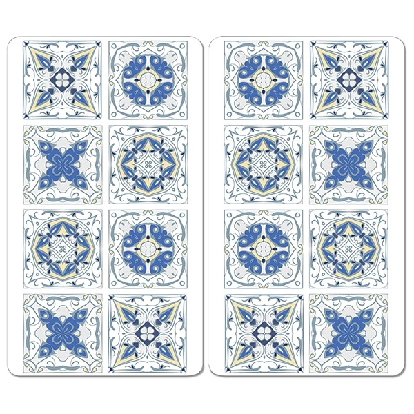 Set 2 couvre-plaques carreaux bleus Wenko by Maximex