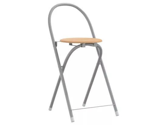 Ensemble de bar 3 pcs gris et marron bois d'ingénierie et fer