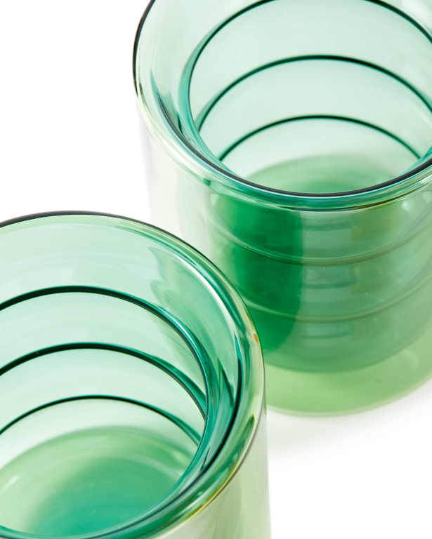 POLSPOTTEN Chubby glazen set van 2 groen