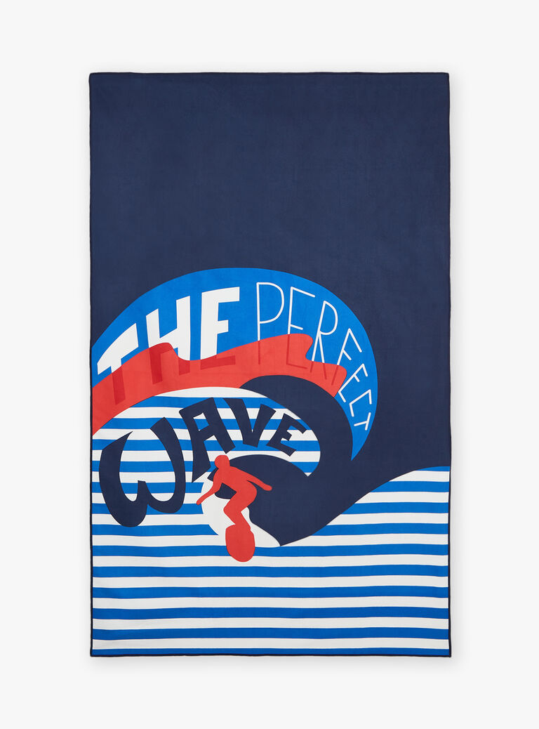 Serviette bleu et blanc à rayures