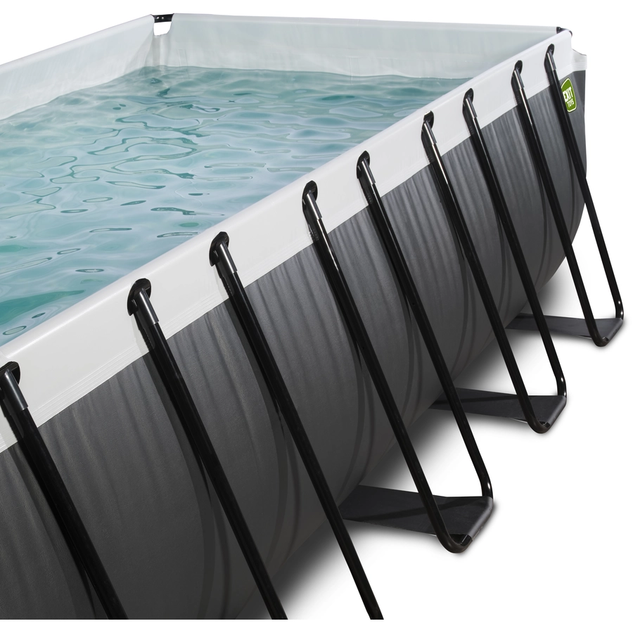 EXIT Black Leather Pool 540x250x100cm mit Sandfilterpumpe - schwarz