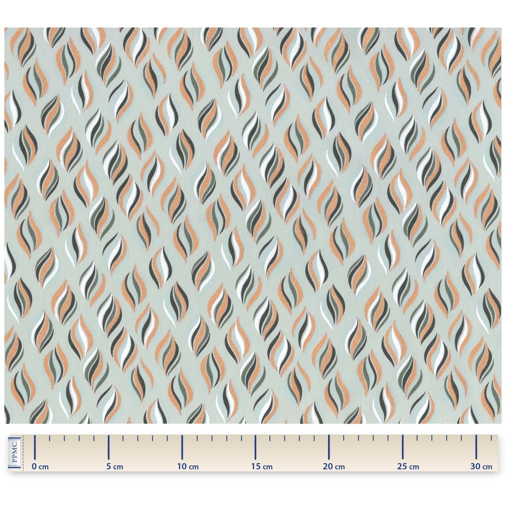 Coupon Tissu 50 Cm Ex2243 Torsades Amande Cuivrées