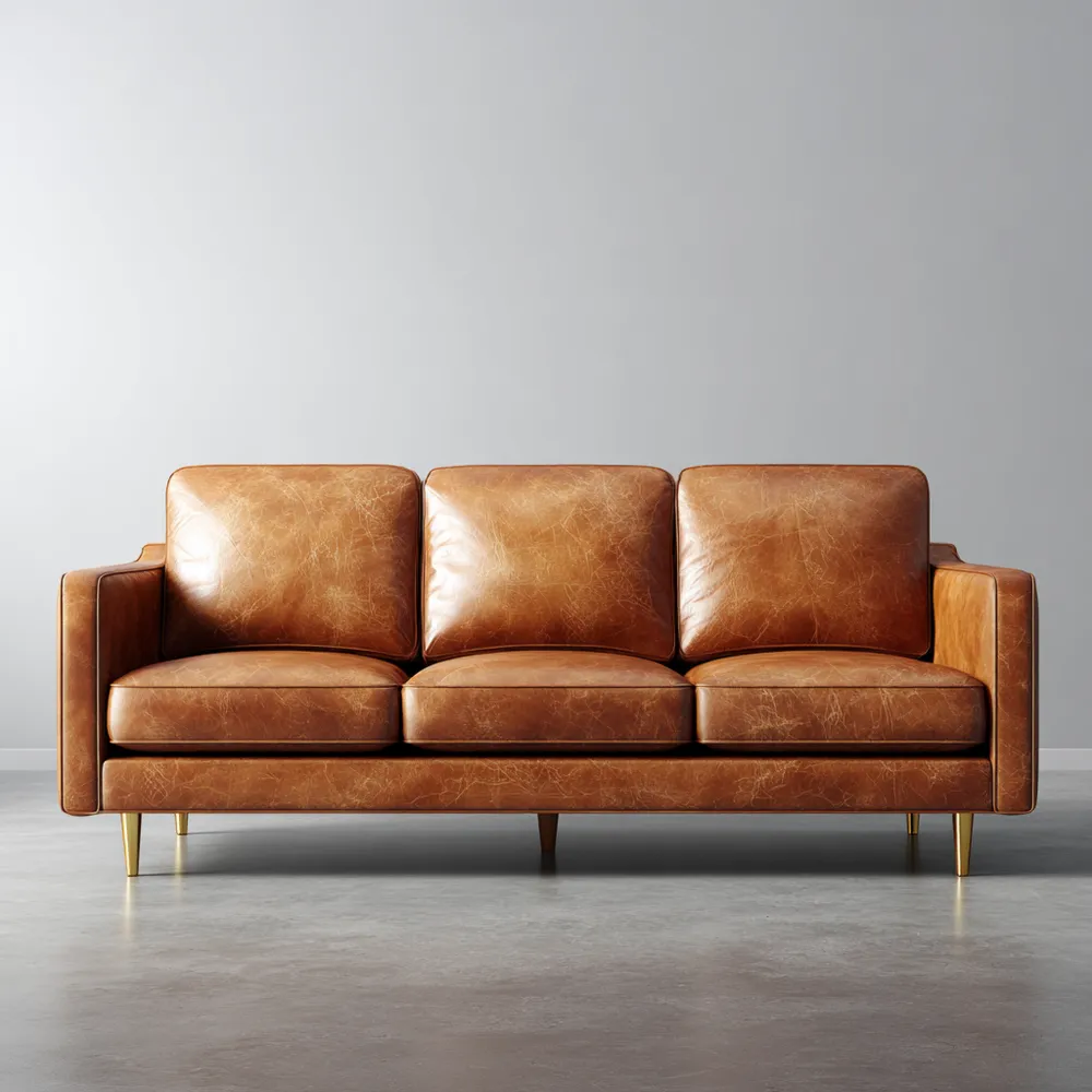 Dreisitzer-Sofa Leder Braun 200x90x85 cm - Modernes Design