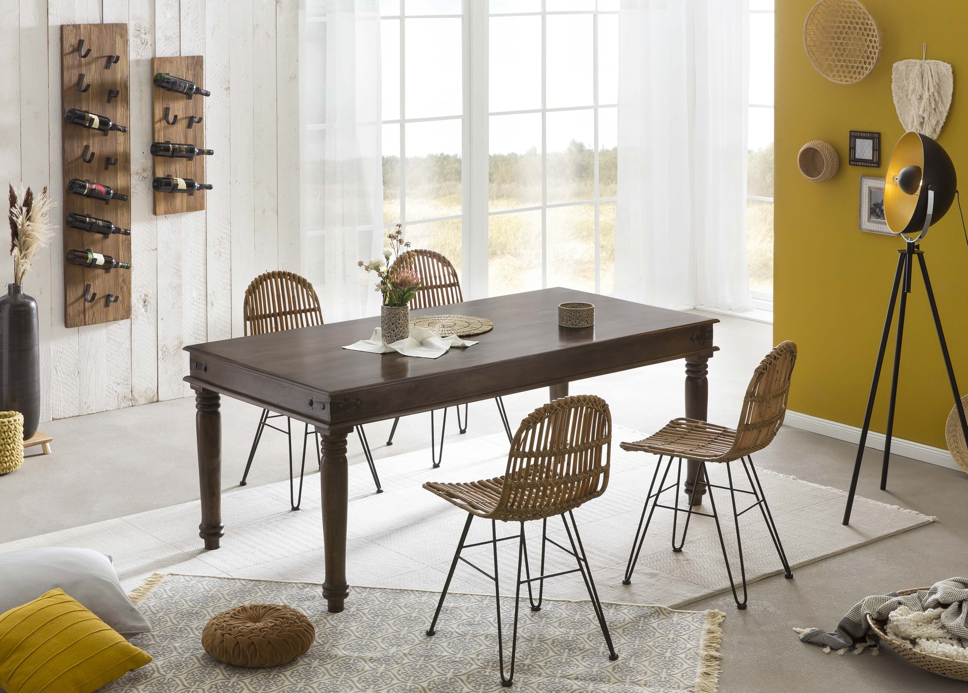 Weinregal 33 x 148 cm Teakholz