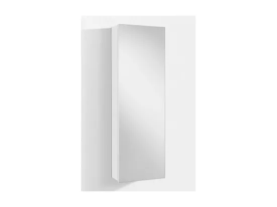 Meuble à chaussures suspendu 1 porte avec miroir mélaminé blanc Frem