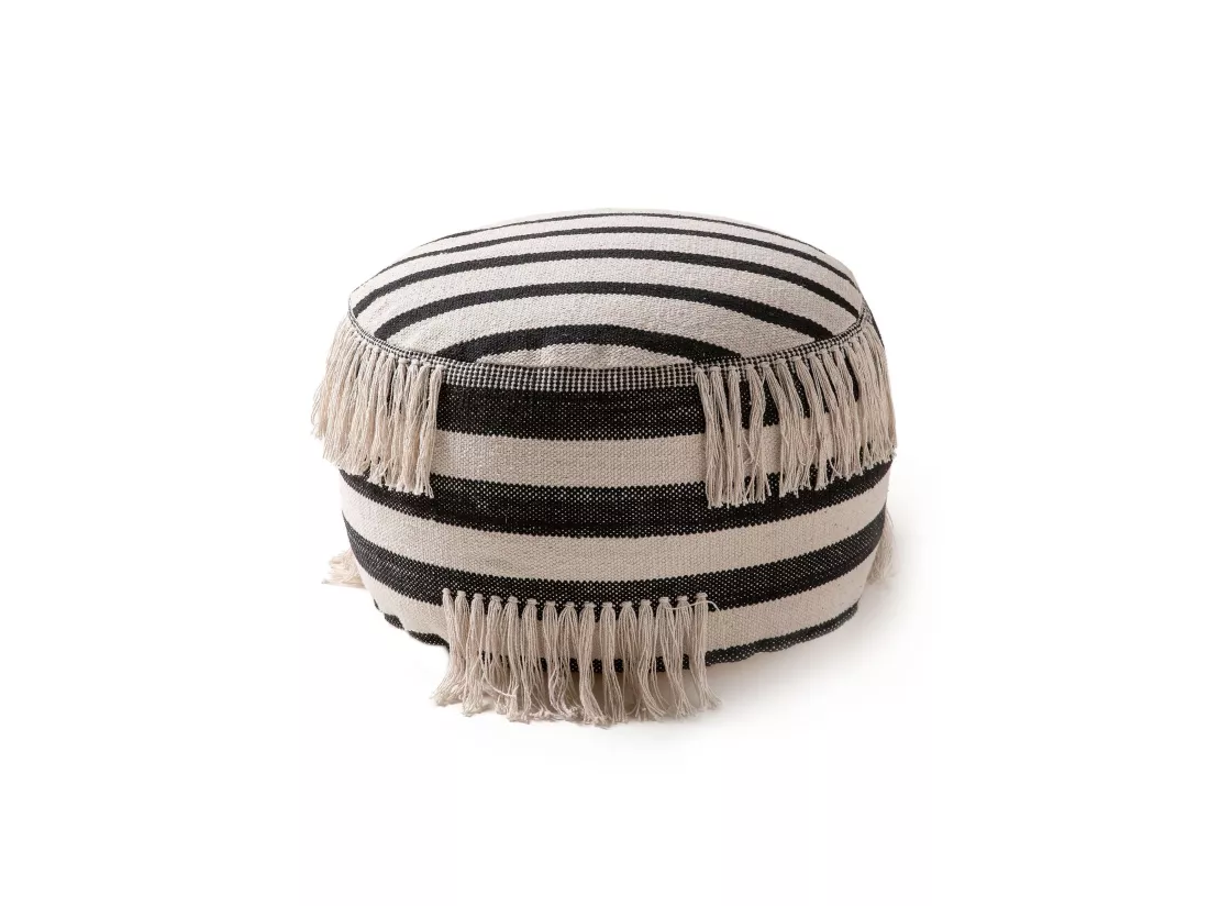 Pouf Deja Noir & Blanc 55x55x30 cm