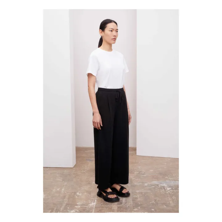Kowtow Pantalon Wide Leg Jersey de Coton Bio | Noir