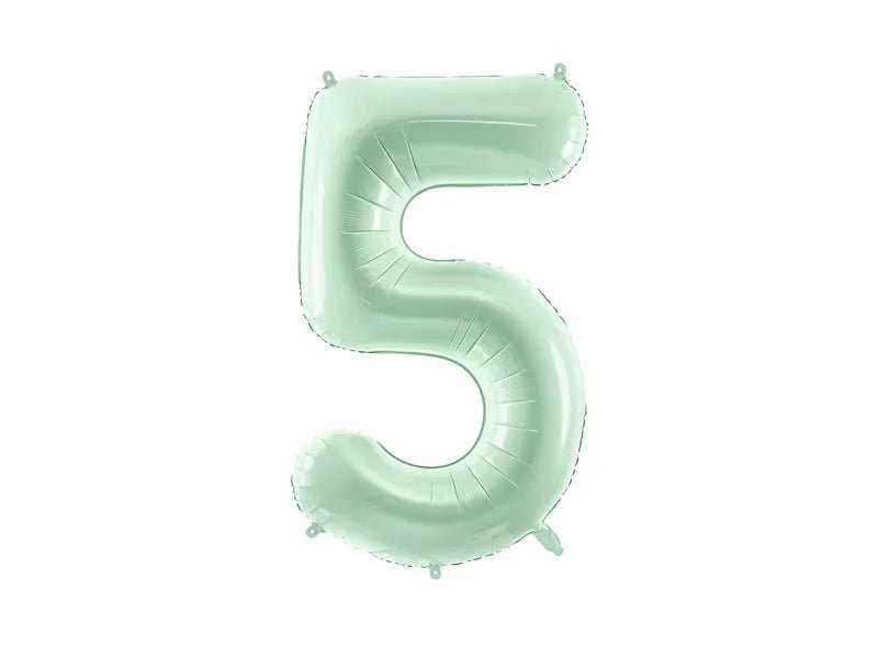 5 Jaar Cijfer Ballon Mintgroen Leeg 72cm