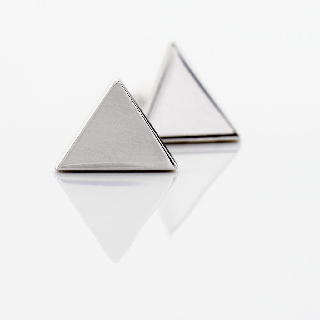 Boucles D'oreilles Puces Trilia Argent Blanc