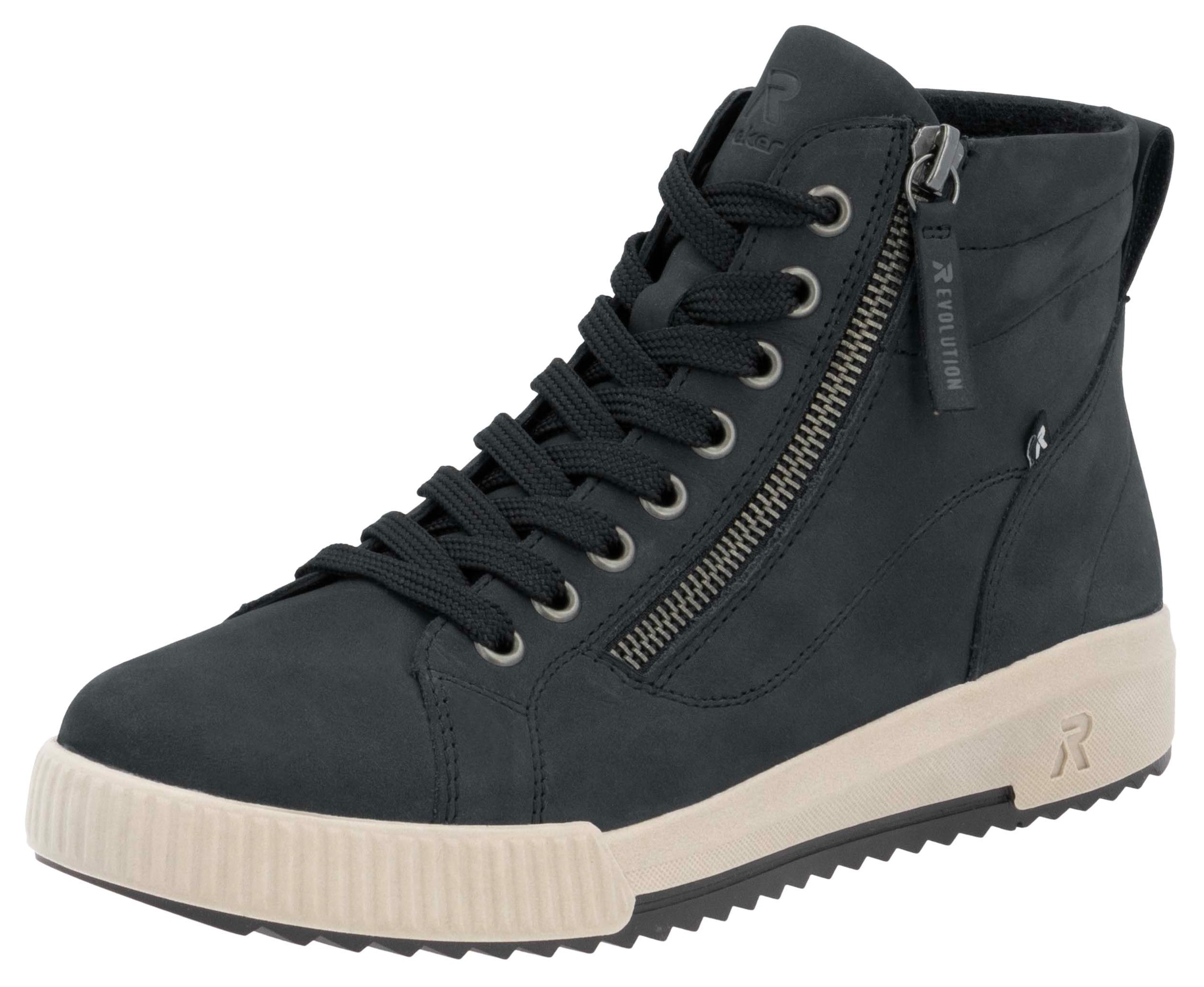 RIEKER Sport Schnürboots  , Stiefelette, High Top Sneaker, Freizeitboots mit Reissverschluss