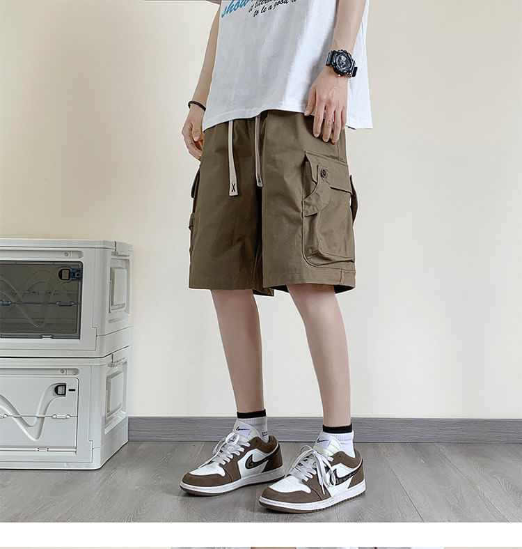 Breeson - Cargoshorts met trekkoord en letters