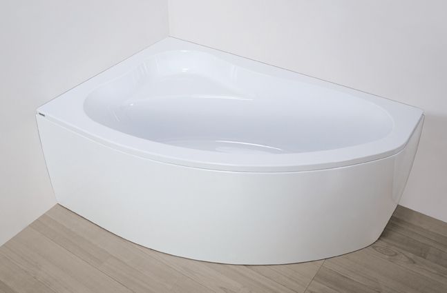Plazan Ekoplus badkuip met paneel 145x95cm wit links inclusief potenset