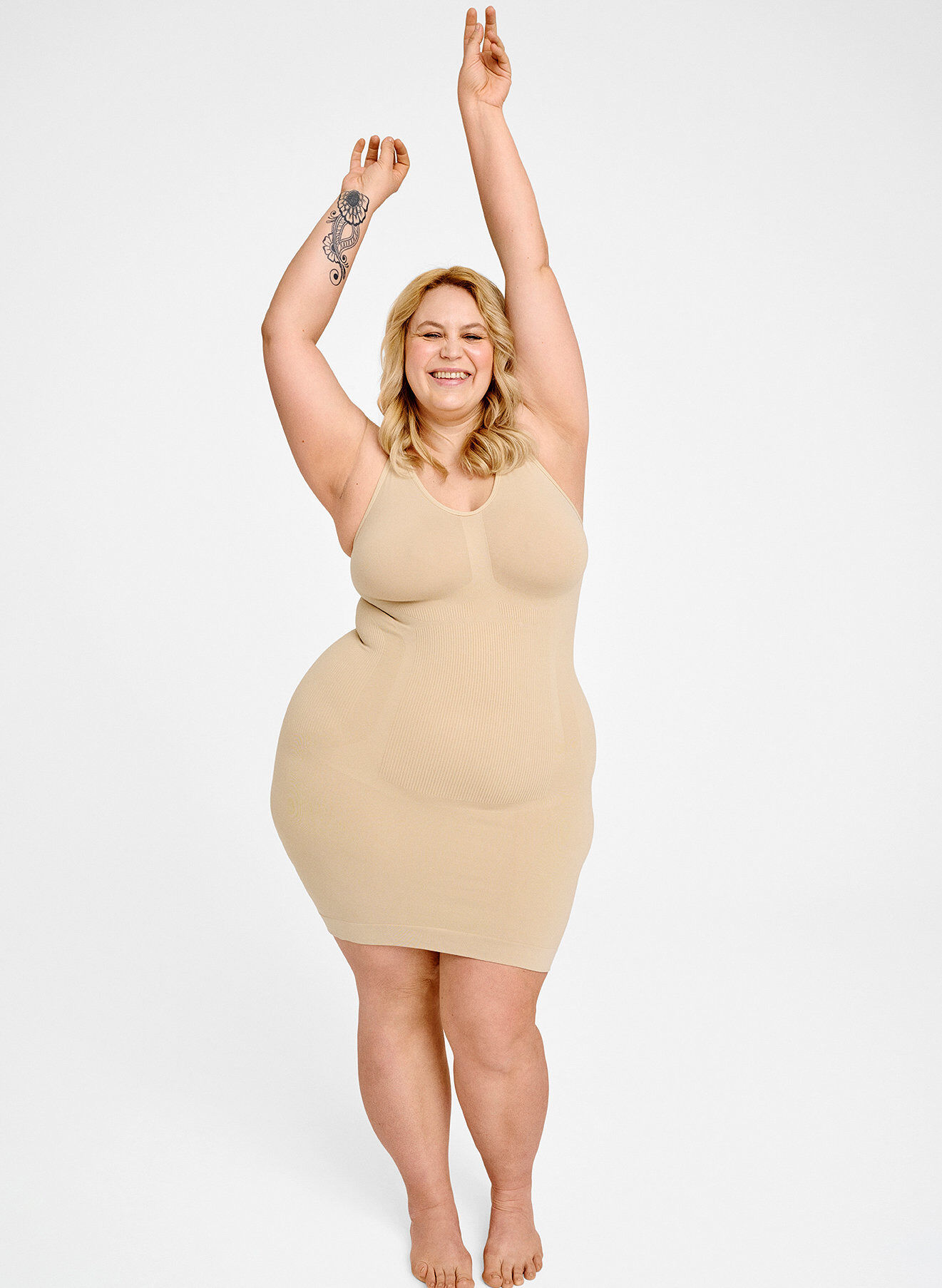 Shapewear kjole med tynde stropper