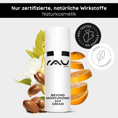RAU Cosmetics beyond Moisturizing 24h Cream - Vegane Feuchtigkeitscreme - Mit Arganöl, Mandelöl uvm.