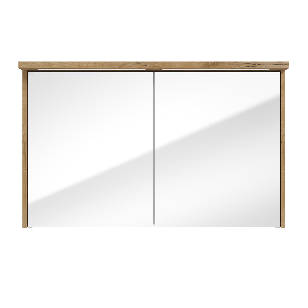Fontana Grado spiegelkast met verlichting 100cm 2 deuren warm eiken